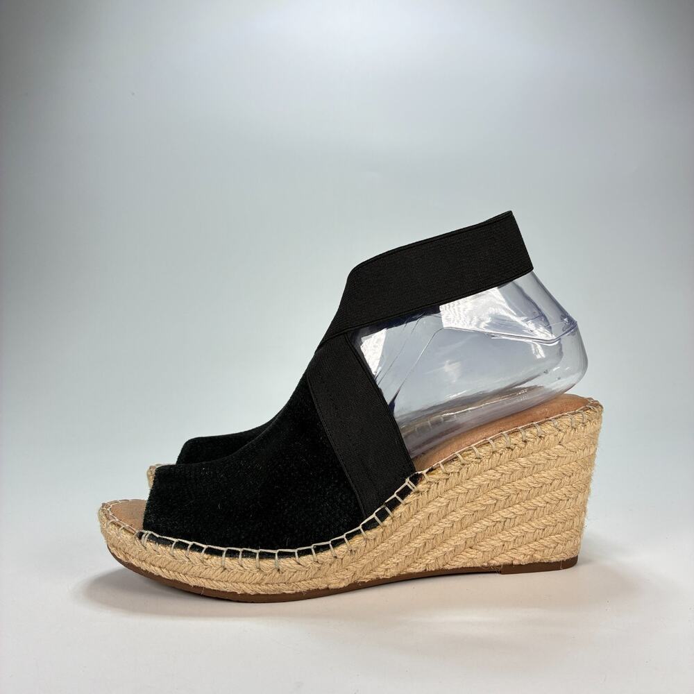 Gentle Souls by Kenneth Cole Colleen Black Beige Wedge Sandals Womens Size 8.5M - Picture 4 of 10